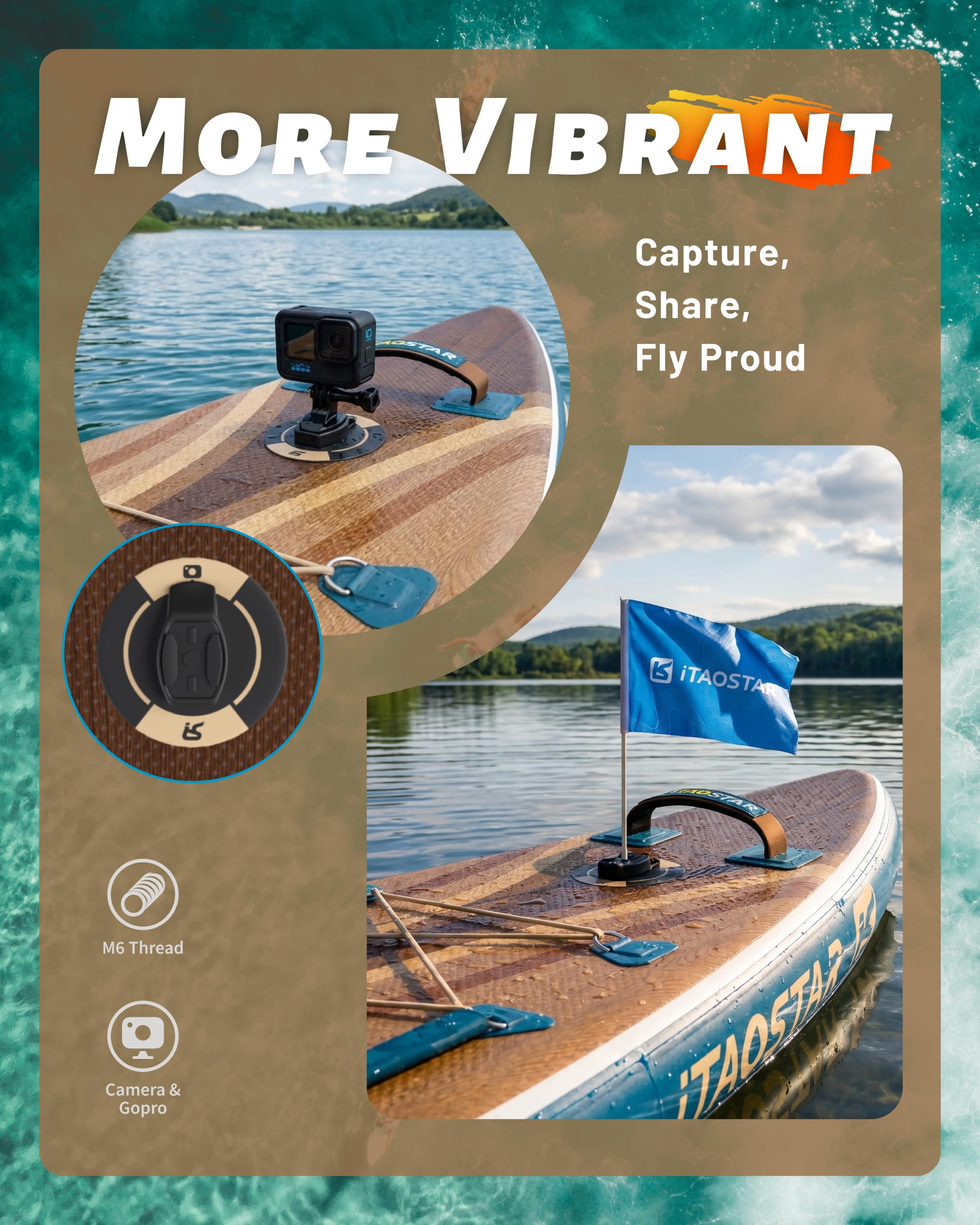 iTAOSTAR Wild 335 × 91/350 × 86/381 × 83 cm Aufblasbares Paddle Board mit Sitz, One-Stop Premium SUP Board Gears, Tailored 5 Fins, Stabile aufblasbare Stand Up Paddle Boards für Jugendliche/Erwachsene