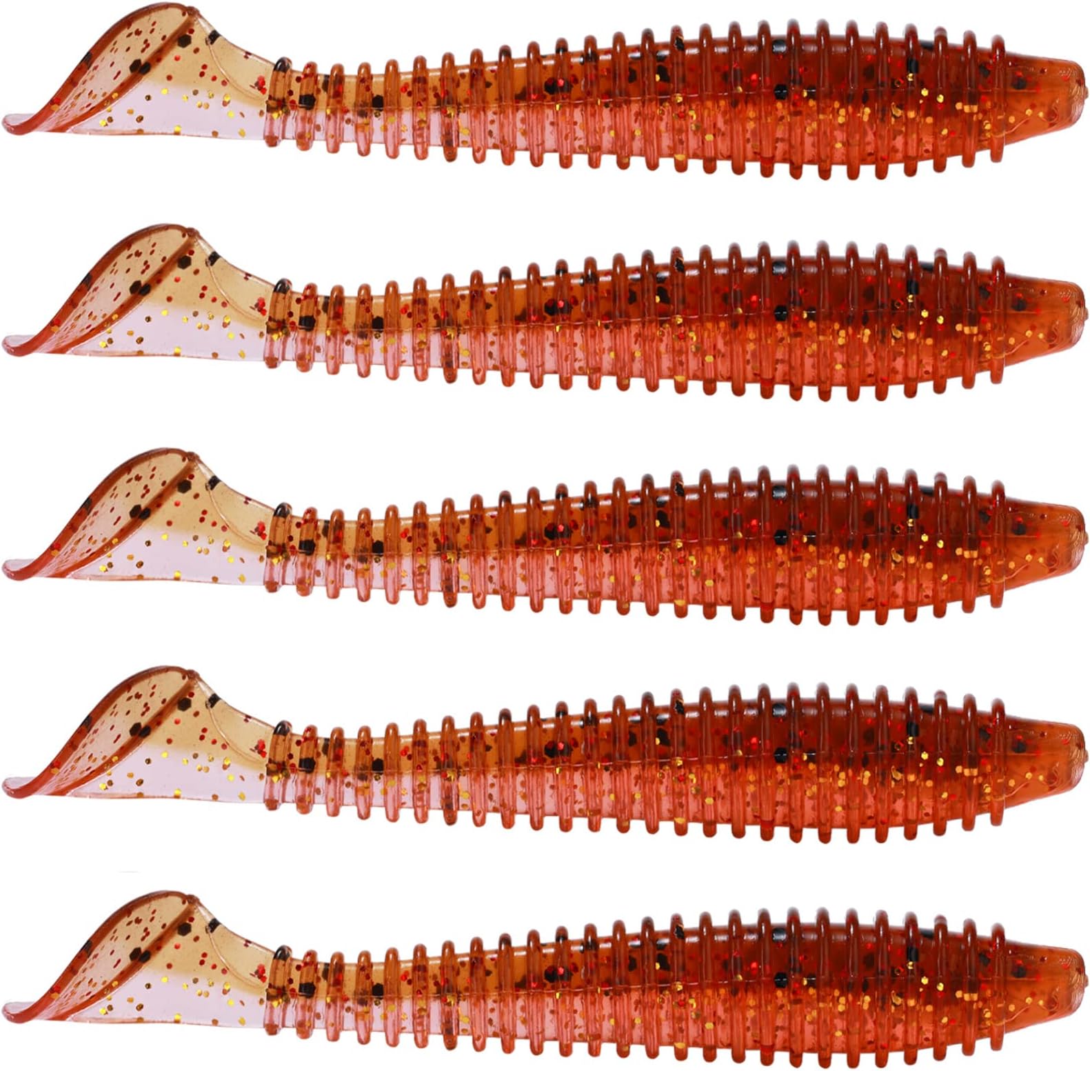 MITOBASS Paddle Tail Swimbaits 3" Paddle Tail Soft Plastic Swimbaits, 30Pcs Plastic Bait for Saltwater/Freshwater Fishing