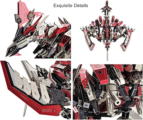 Miniatura 3 de Microworld Kit de modelo de metal 3D, kit de rompecabezas de metal mecánico de pterosaurio, bricolaje difícil de hacer manualidades, rompecabezas