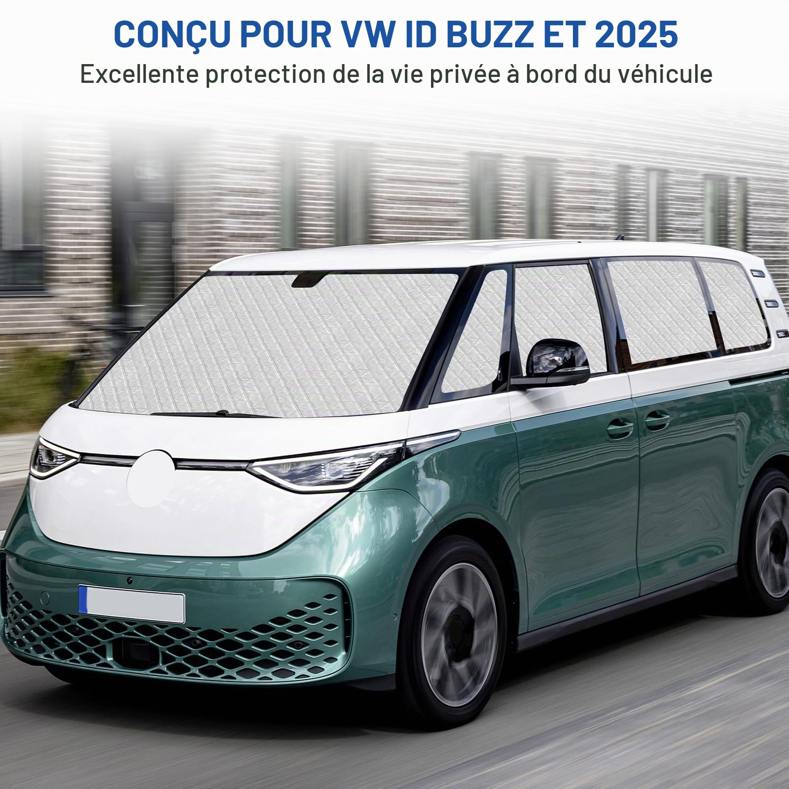 Pare Soleil Voiture Interieur pour VW ID Buzz 2022-2025, Pare Soleil Voiture Pare Brise Avant Pliable pour Intimité et Régulation Thermique en Camping-Car
