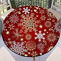 Vista 42 de Round Fitted Tablecloth with Elastic Outdoor Table Cover Round Elastic Tablecloths for Tables Waterproof Wipeable Table Cloths for