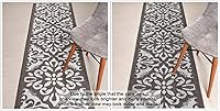 Vista 7 de Alfombra Mahal moderna antideslizante de longitud personalizada, para entrada, pasillo, cocina, lavandería, 26 pulgadas x 7 pies, color gris