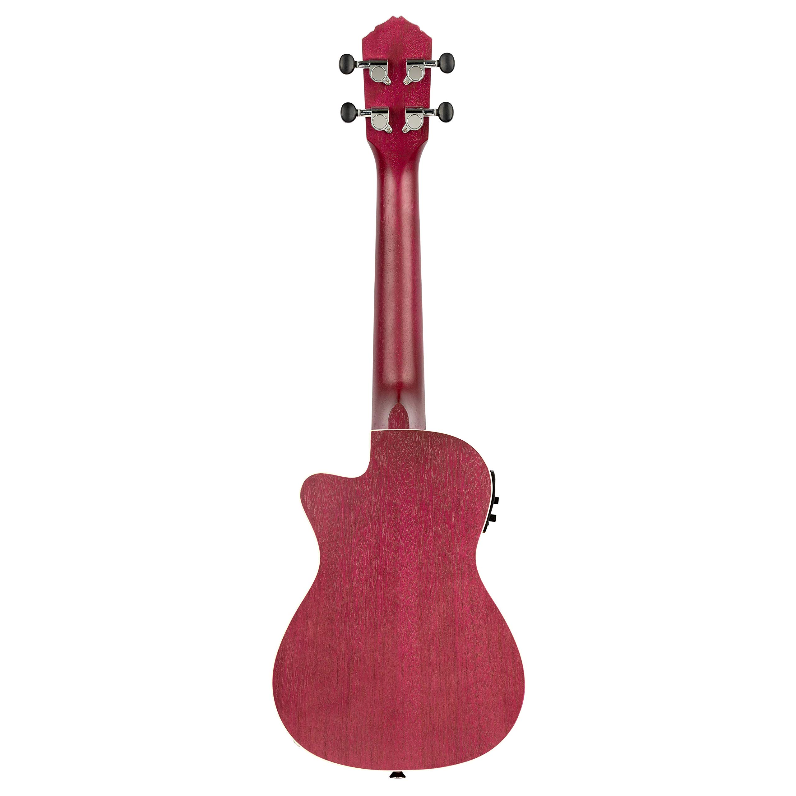 Ortega Guitars Ukulele Concerto Elettro-Acustico – Earth Series – con Cutaway – Okoume, Berry-Coloured (RURUBY-CE)