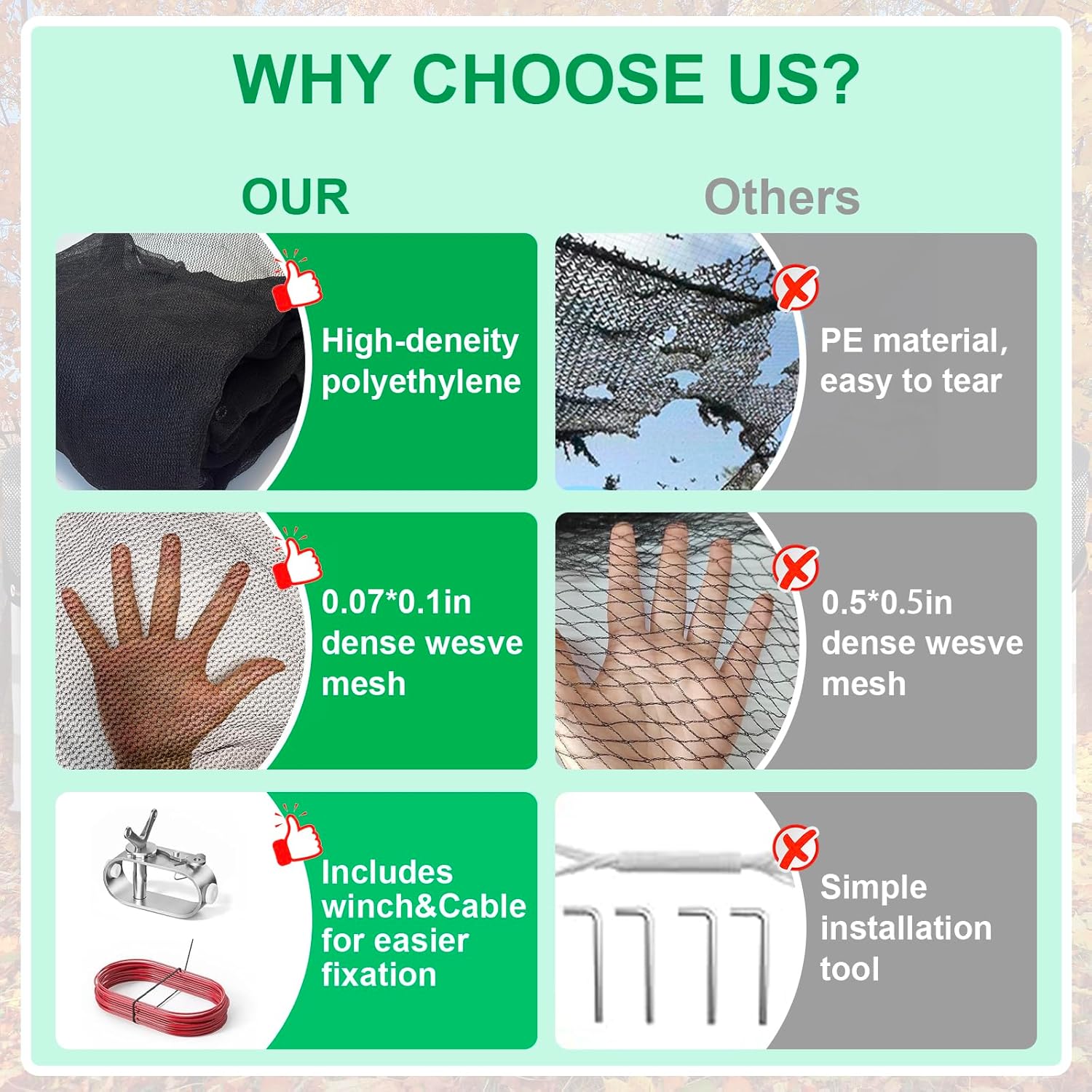 21-ft Round Leaf Net ANbove Ground Pool Cover, Heavy-Duty Swimming Mesh Pool Leaf Net Cover with Winch & Cable for Leaves and Debris, 0.07in Dense Mesh Pool Cover，Pool Leaf Netting Size: 24.6FT