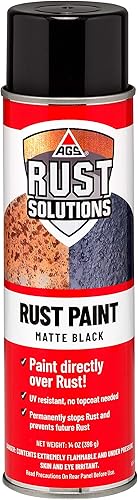 Pintura en aerosol antióxido, 14 onzas, acabado negro mate duradero, segura para todas las superficies, elimina el óxido y garantiza una protección