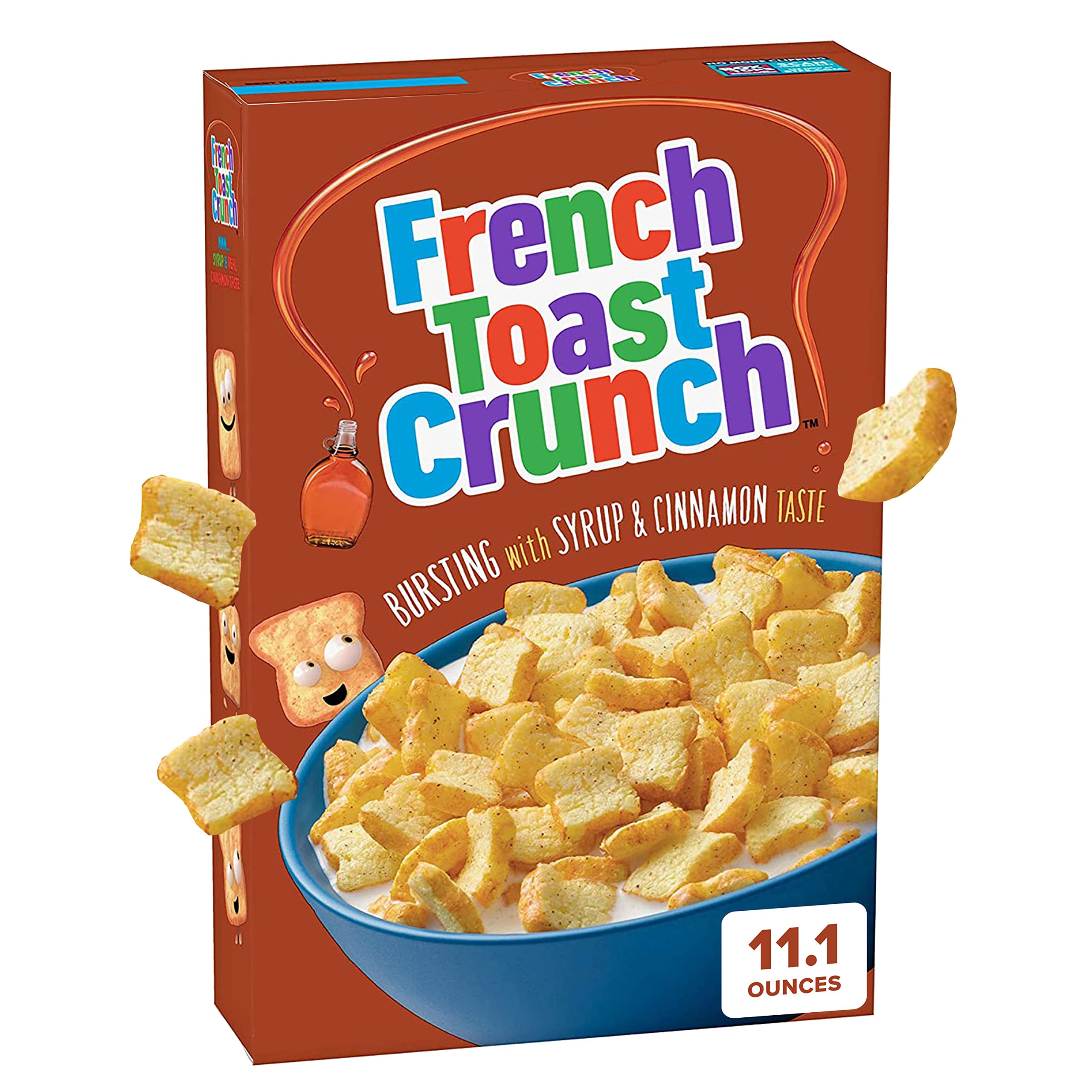French Toast Crunch Breakfast Cereal, Crispy Sweetened Corn Cereal, 11.