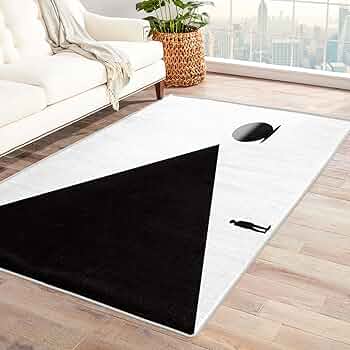 uc様本日限定価格geometric ART OF BLACK】 Amazon.com: Zylphult Black White Geometric Rug 2x3 Area Rugs