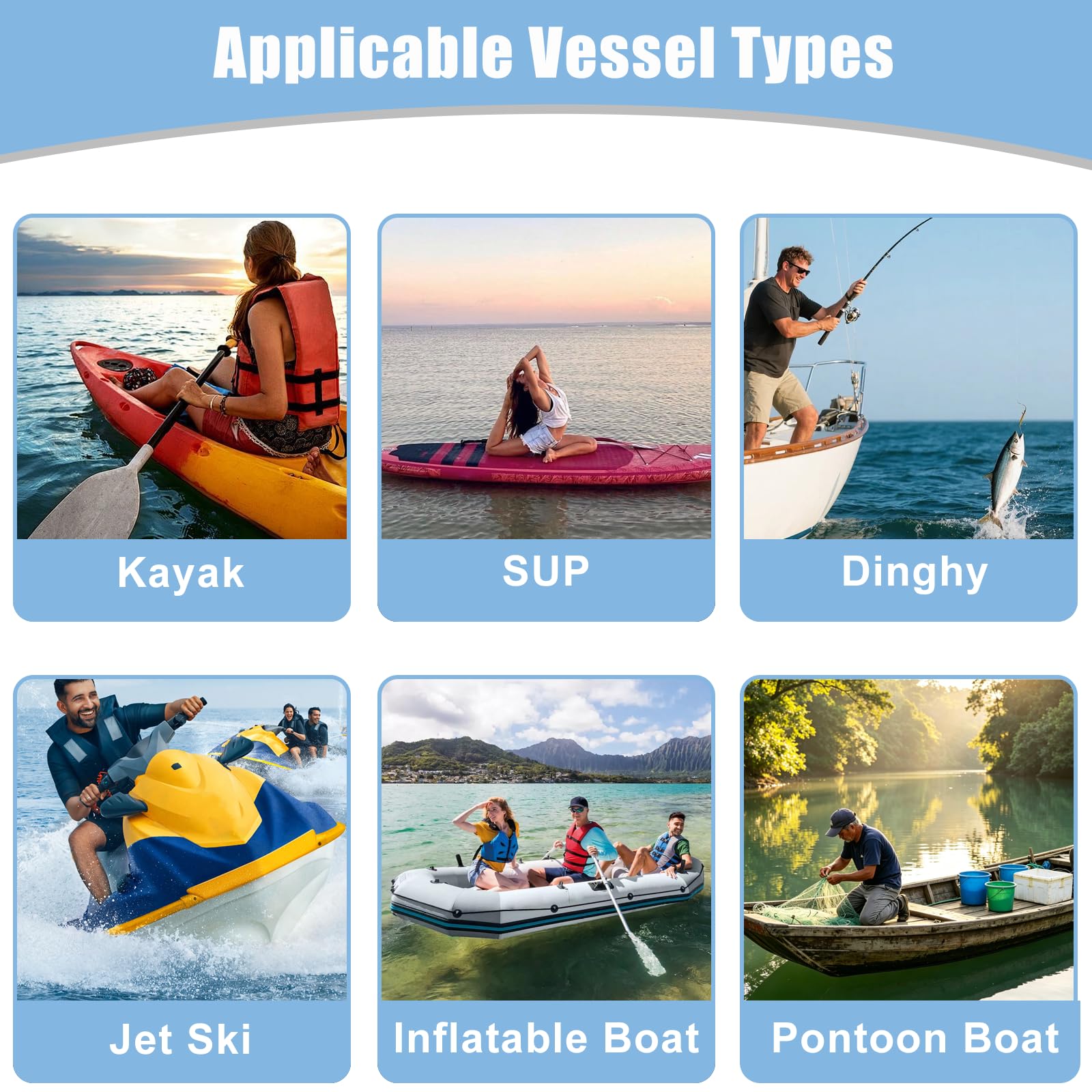 Faltklappanker für Kajak Boot, Klappanker mit Ankerleine, Karabiner Boje, Bootsanker Set mit Aufbewahrungstasche Ideal für SUP, Schlauchboot, Jetski & Kanu Zubehör