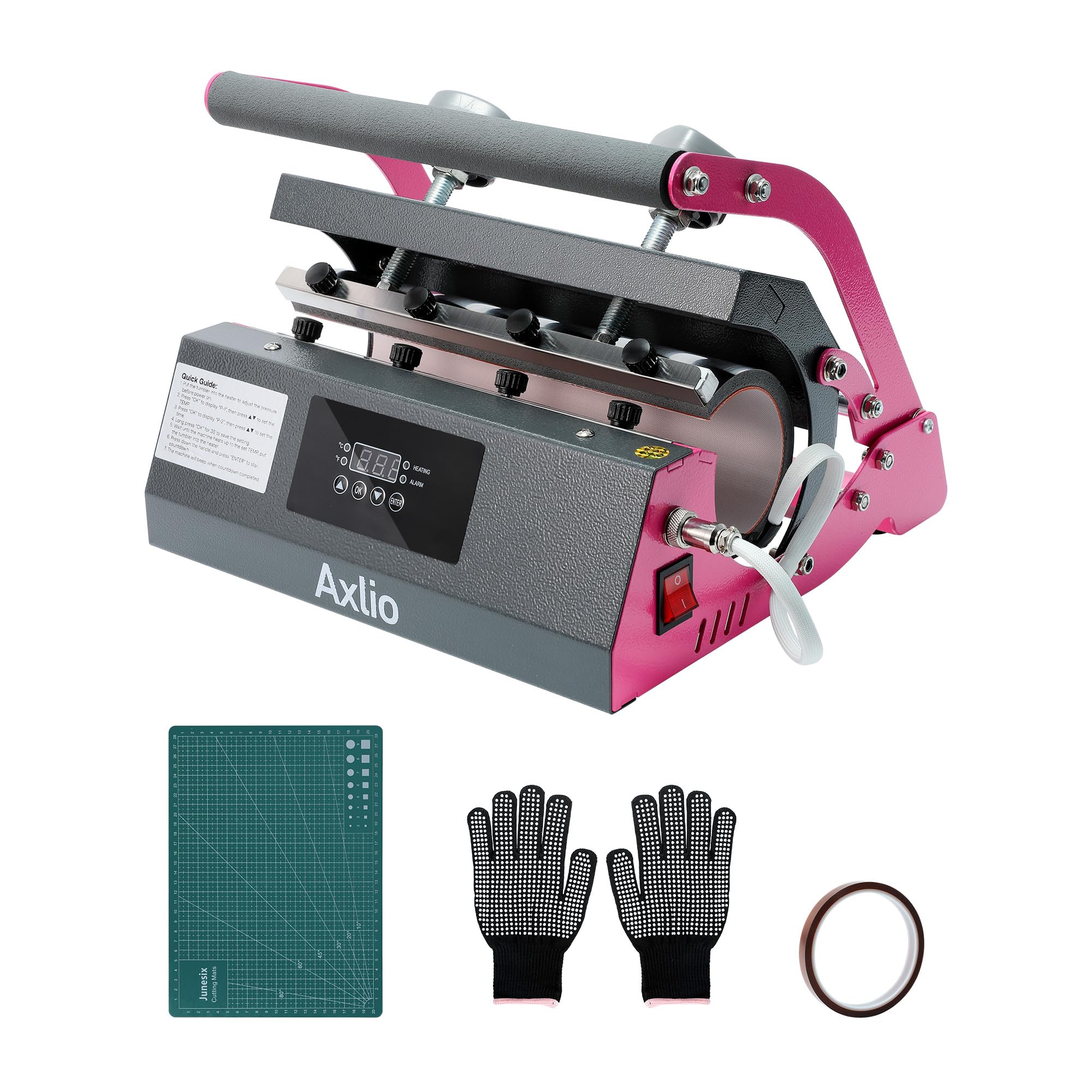 Tumbler Heat Press Machine for 20oz 30oz 16oz Sublimation Blank Skinny Tumbler Glass Jar Can - Heat Press for Sublimation Mug Projects with Temp&Timer Setting for 11-16oz Coffee Mug Cup-Gray