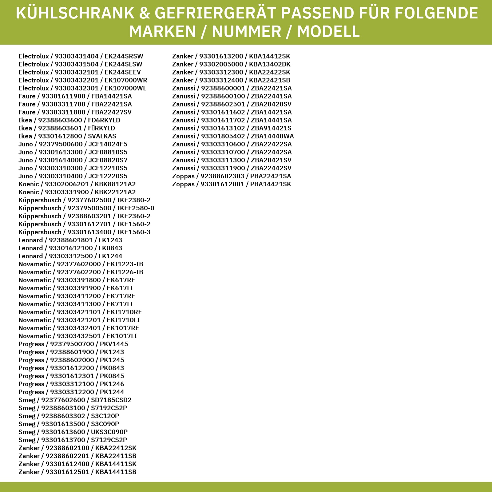 eVendix Gefrierfachtür kompatibel mit Electrolux 14005194601/4 Innenraumtüre mit Dichtung Griff etc für Kühlschrank