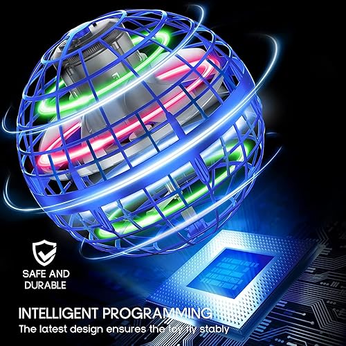 Miniatura 3 de SOOCOOL Juguetes profesionales de bola de orbe volador mejorados globos de 360 que giran luces LED mágicas de globo juguete giratorio de orbe de