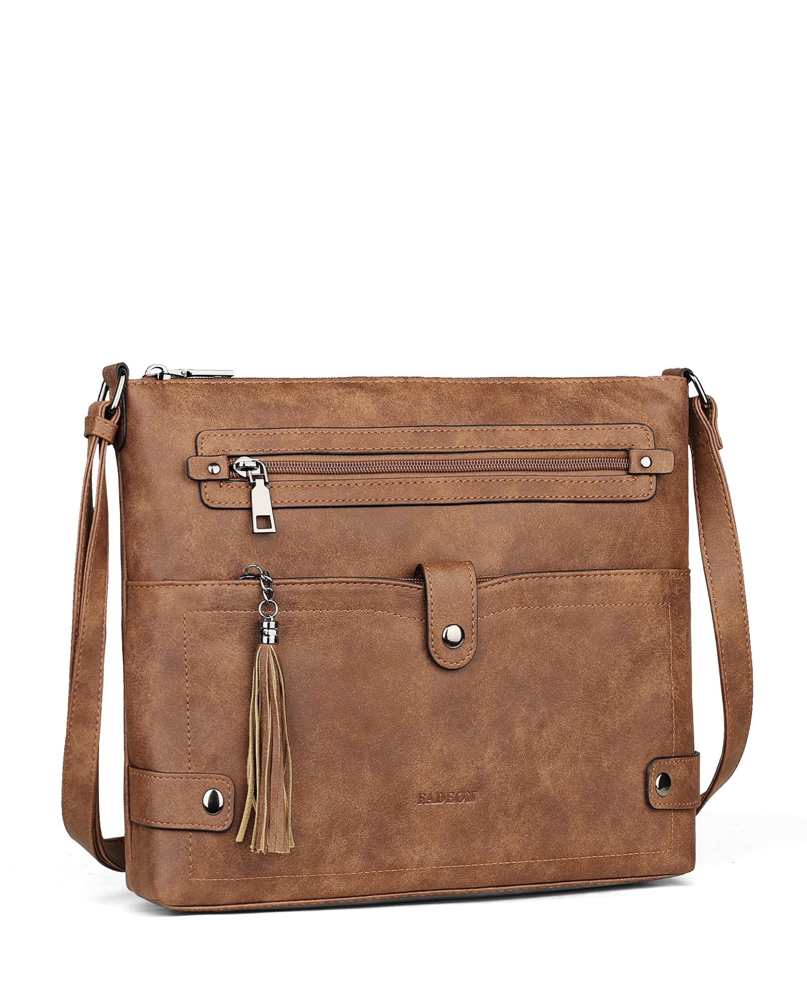 FADEON Large Crossbody Purses for Women Crossbody Bag, Designer Leather Cross Body Purses Multi Pocket Shoulder Bag