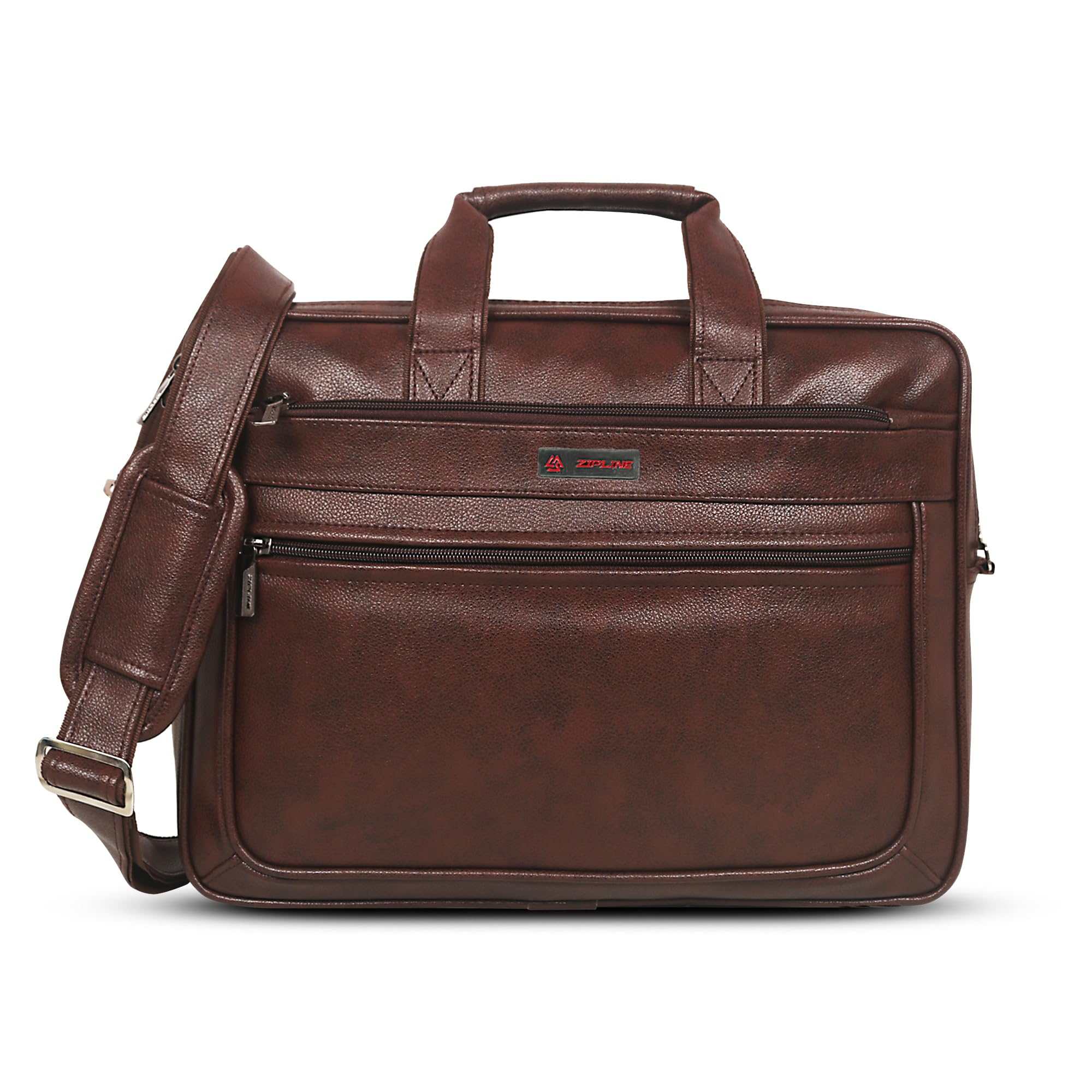 zipline Synthetic Leather Executive Office Formal 15.6 Laptop Briefcase Messenger Bag for Men Women with Multiple compartments-picture-22