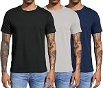 Boyzn 3 pour homme, 4 ou 5 T-Shirts en coton, manches courtes Col rond de sport Tees, Gym de coton s'entraîner chemises pour hommes