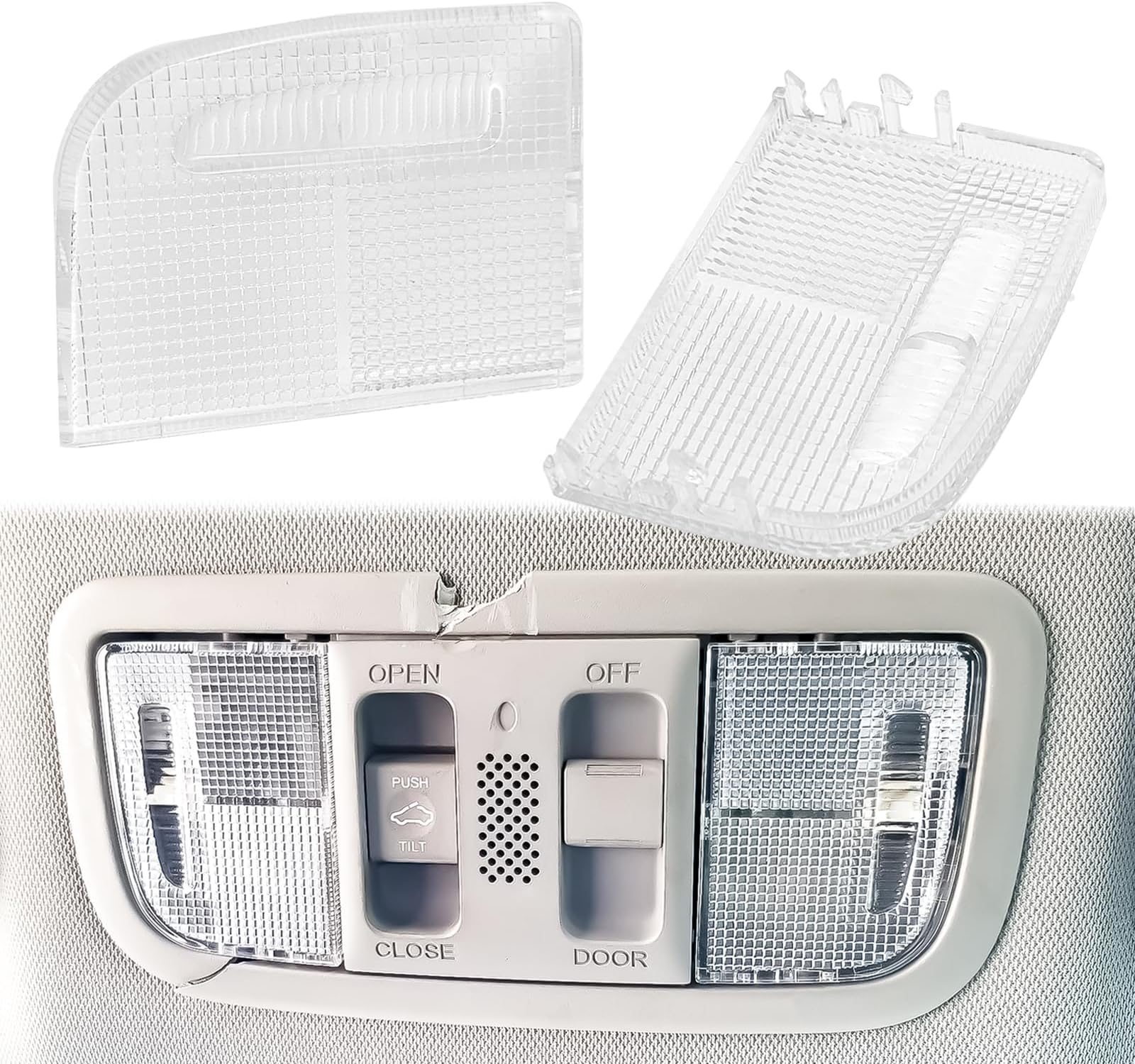 1Pair Interior Reading Light Lens Cover Car Roof Map Light Dome Light Cover Adjustable Compatible with Honda Accord Hybrid Civic Element Odyssey Pilot Ridgeline OEM 34401-SDA-A21 34402-SDA-A21