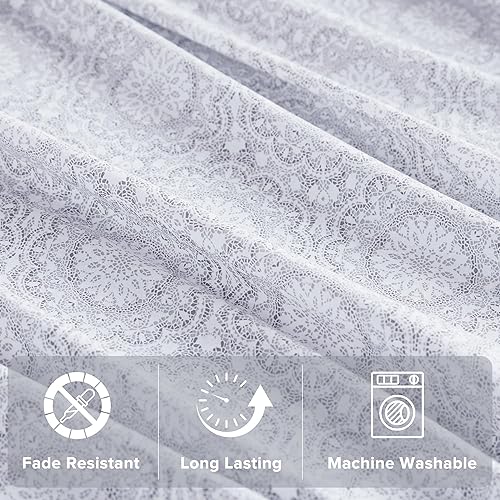 Miniatura 9 de Comfort Spaces Juego de sábanas 100% algodón transpirable, ligero, suave, con bolsillo elástico de 12 pulgadas que se adapta a colchones de hasta 14