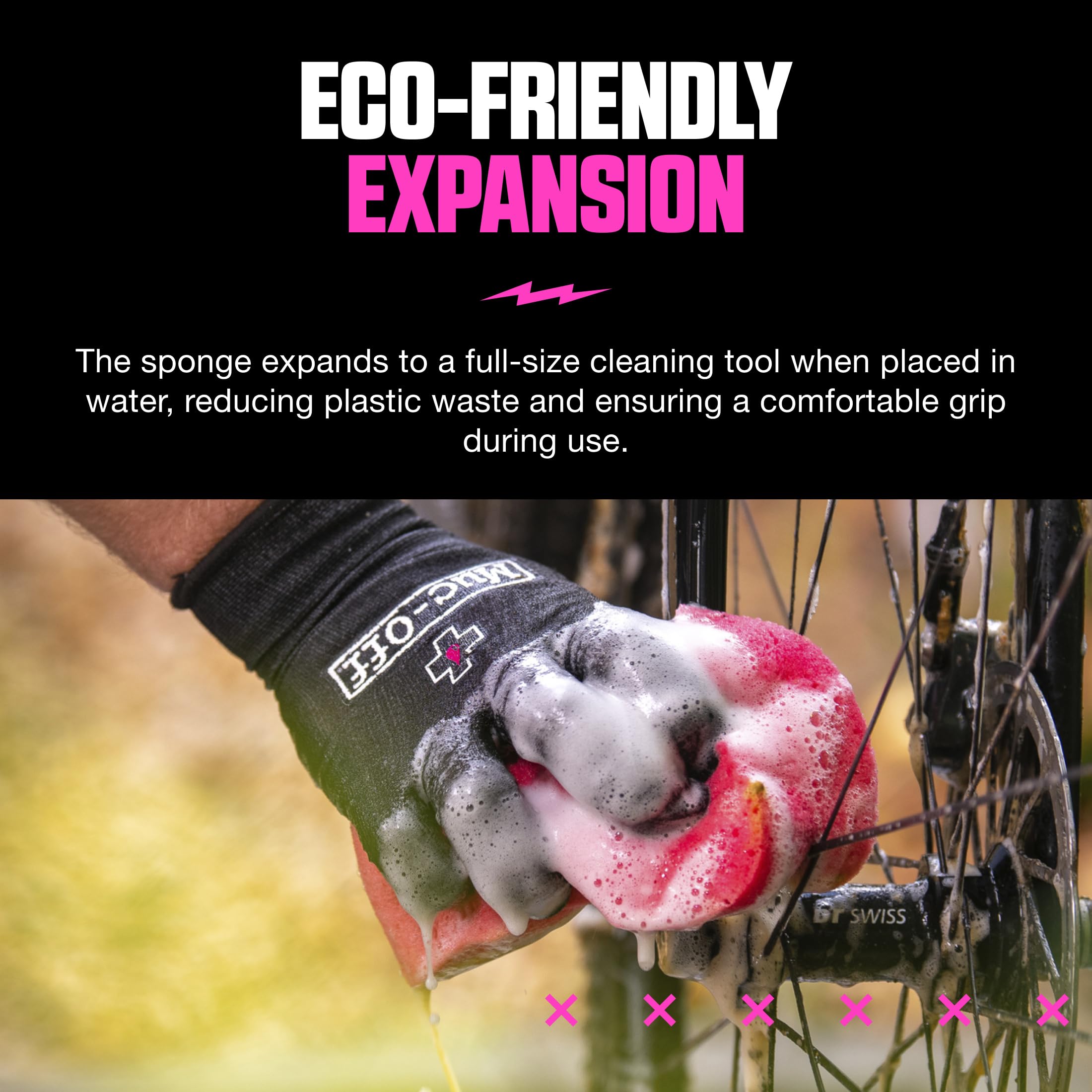 Muc-Off Expanding Sponge – Gąbka do Mycia Auta, Motocykli i Rowerów – Ergonomiczna Gąbka Rozprężna do Czyszczenia Rowerów i Pielęgnacji Samochodu