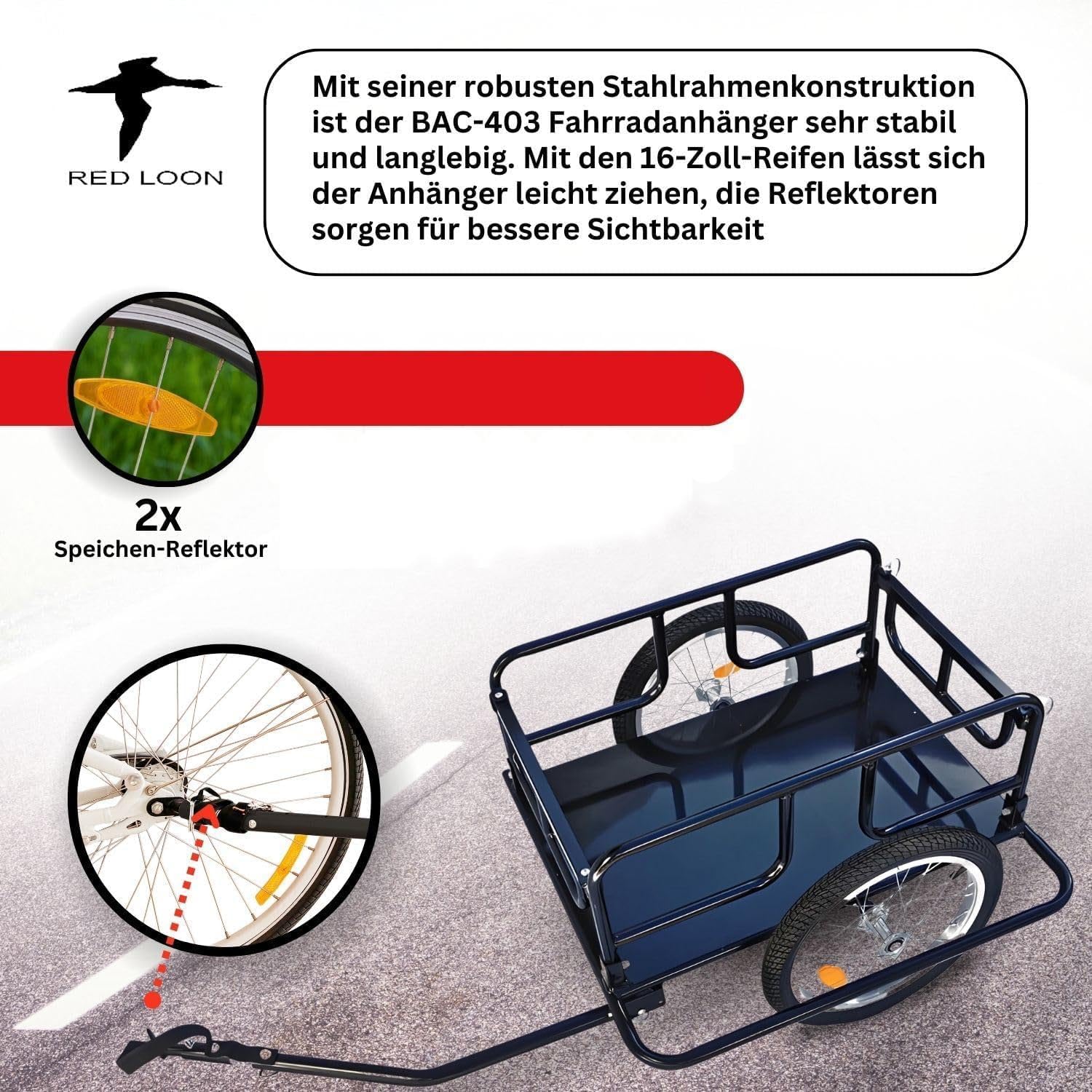 Red Loon Cargo Remorque de transport pour vélo