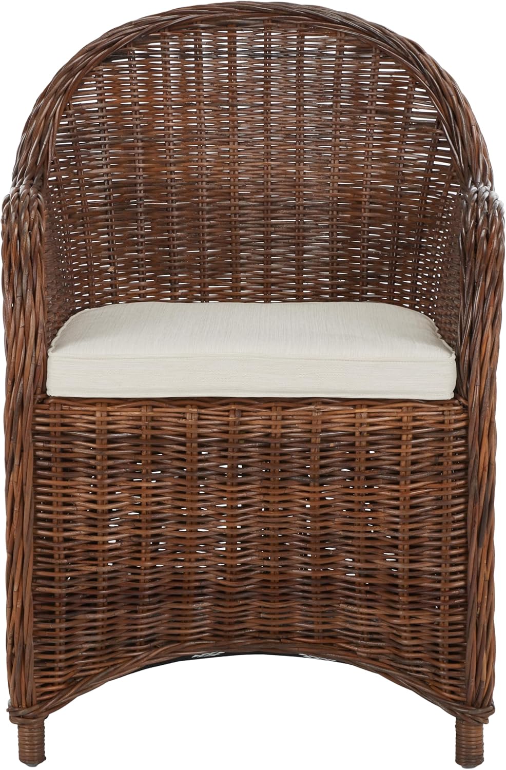 Safavieh Home Collection Hemi Brown & White Striped Wicker Club Chair, Standard