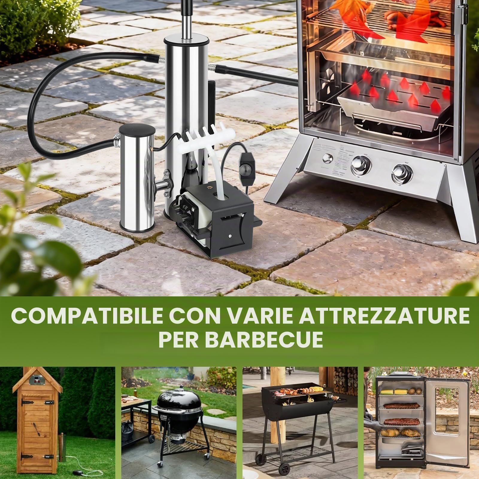 Generatore di fumo freddo in acciaio inox, generatore di fumo per affumicatori con pompa, generatore di fumo freddo in acciaio inox per affumicatore, generatore di fumo, affumicatore per barbecue