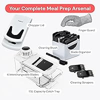 Vista 9 de Cortador de mandolina Fullstar para cocina - Picador de verduras, picador de cebolla y patata, picador de alimentos, verduras, frutas