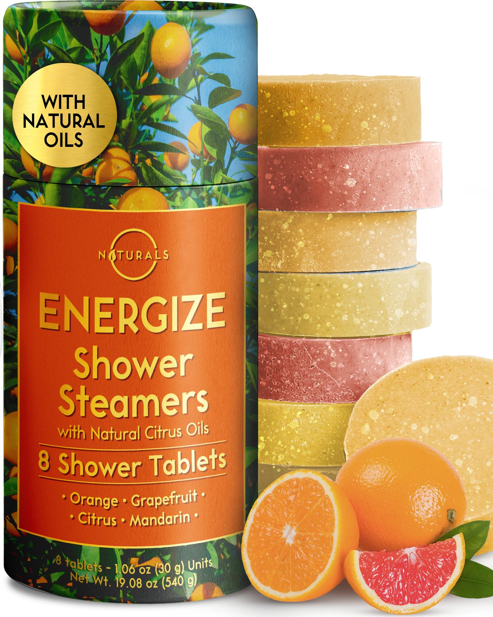 Shower Steamers Aromatherapy - Birthday Gifts for Women - Shower Bombs Aromatherapy, Spa Day Essentials, Relaxation Spa Gifts - Self Care Unique Gifts for Women and Men (Citrus 8 Count)