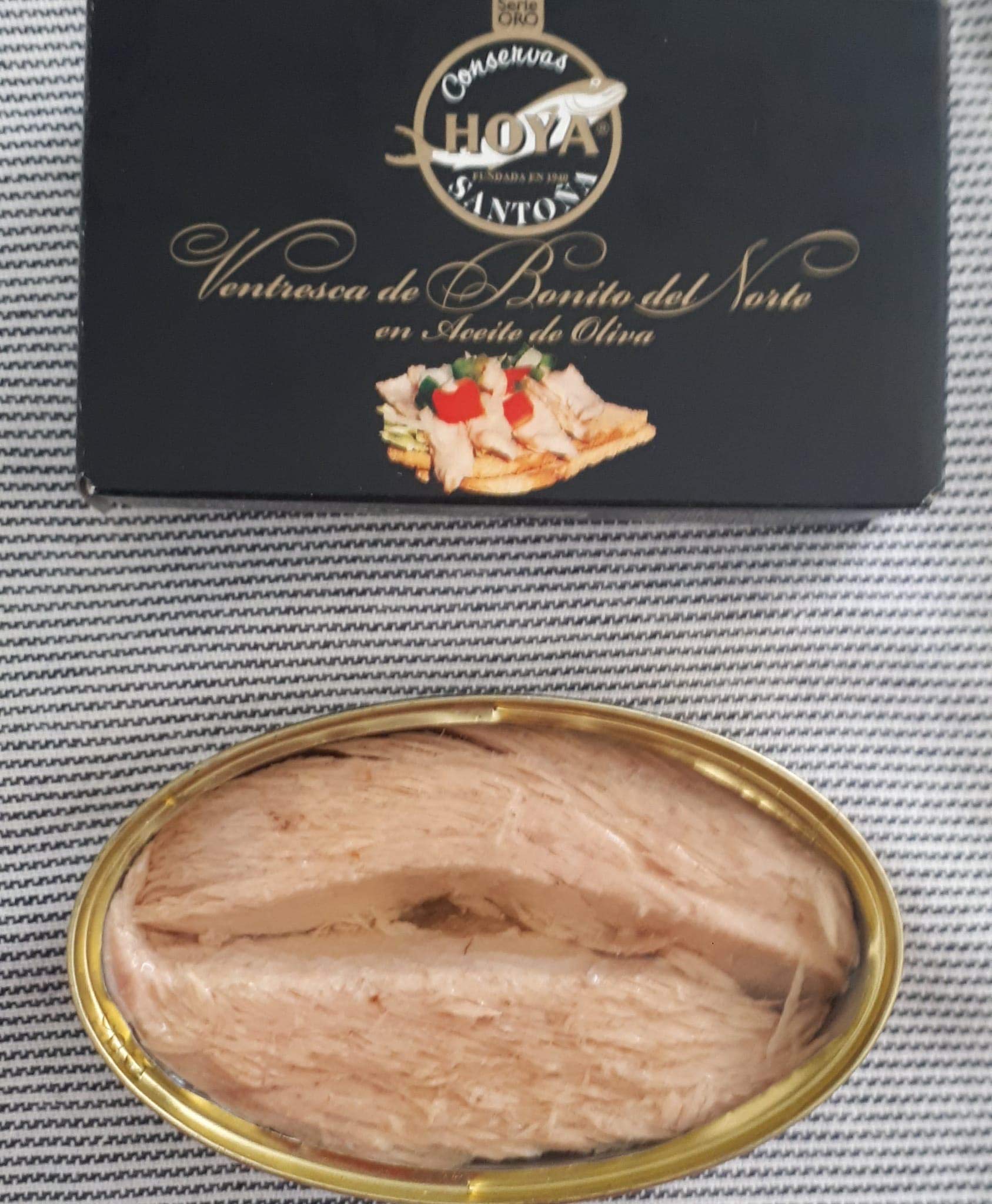 Hoya Santoña Ventresca de Bonito - Conserva Gourmet de Ventresca de Bonito del Norte del Cantábrico en Aceite de Oliva. Pack 3 latas de 112g (336g)