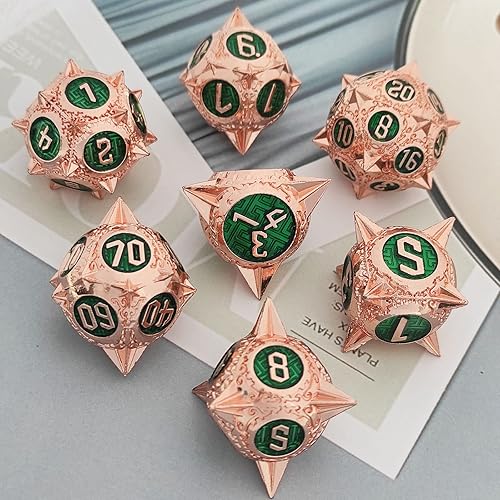 Miniatura 2 de AHDKEJG Juego de dados DND de metal DD RPG Dungeons and Dragons Gifts Design Meteororical Hammer Design Polyhedral Dice D20 D12 D10 D8 D6 D4 para