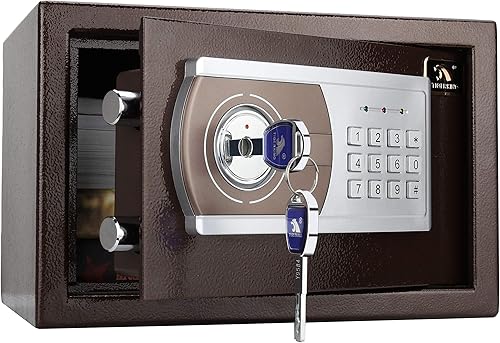 TIGERKING Caja de seguridad personal con cerradura digital código de combinación de llaves caja de seguridad caja de dinero de acero cajas de