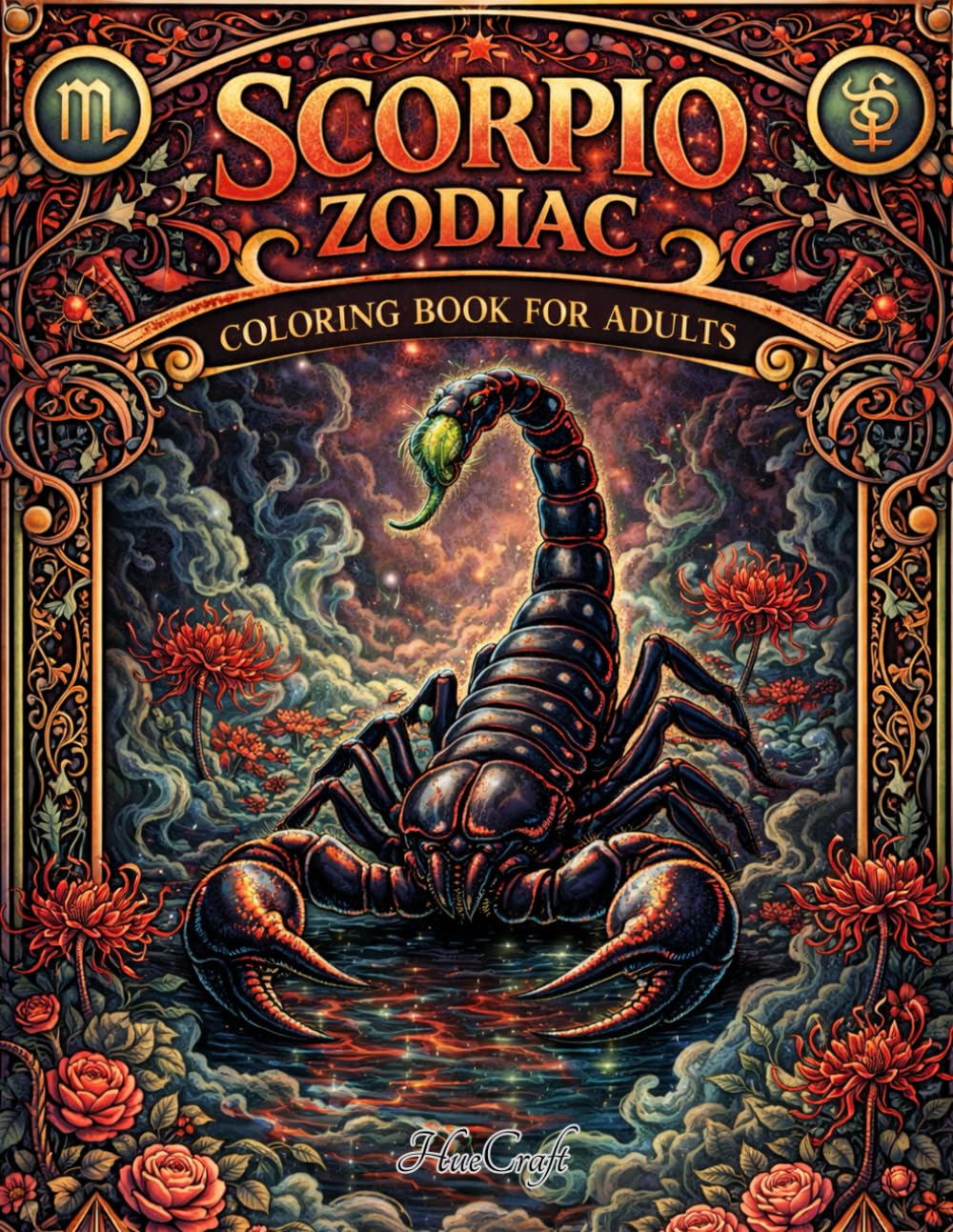 Scorpio Zodiac Coloring Book for Adults: Dark Mystical Art, Celestial Symbols, Intense Astrology Designs & Stress Relief Pages (Zodiac Signs Adult Coloring Book Series)