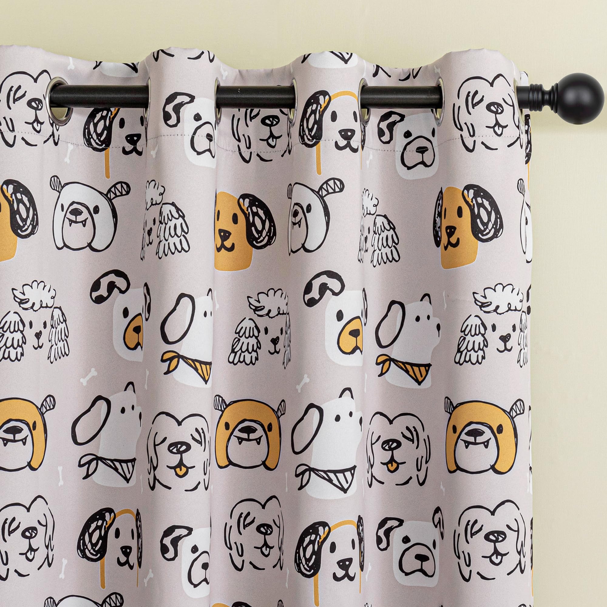 MYSKY HOME Blackout Curtains 63 Inch Length for Kids Room Grommet 2 Panels