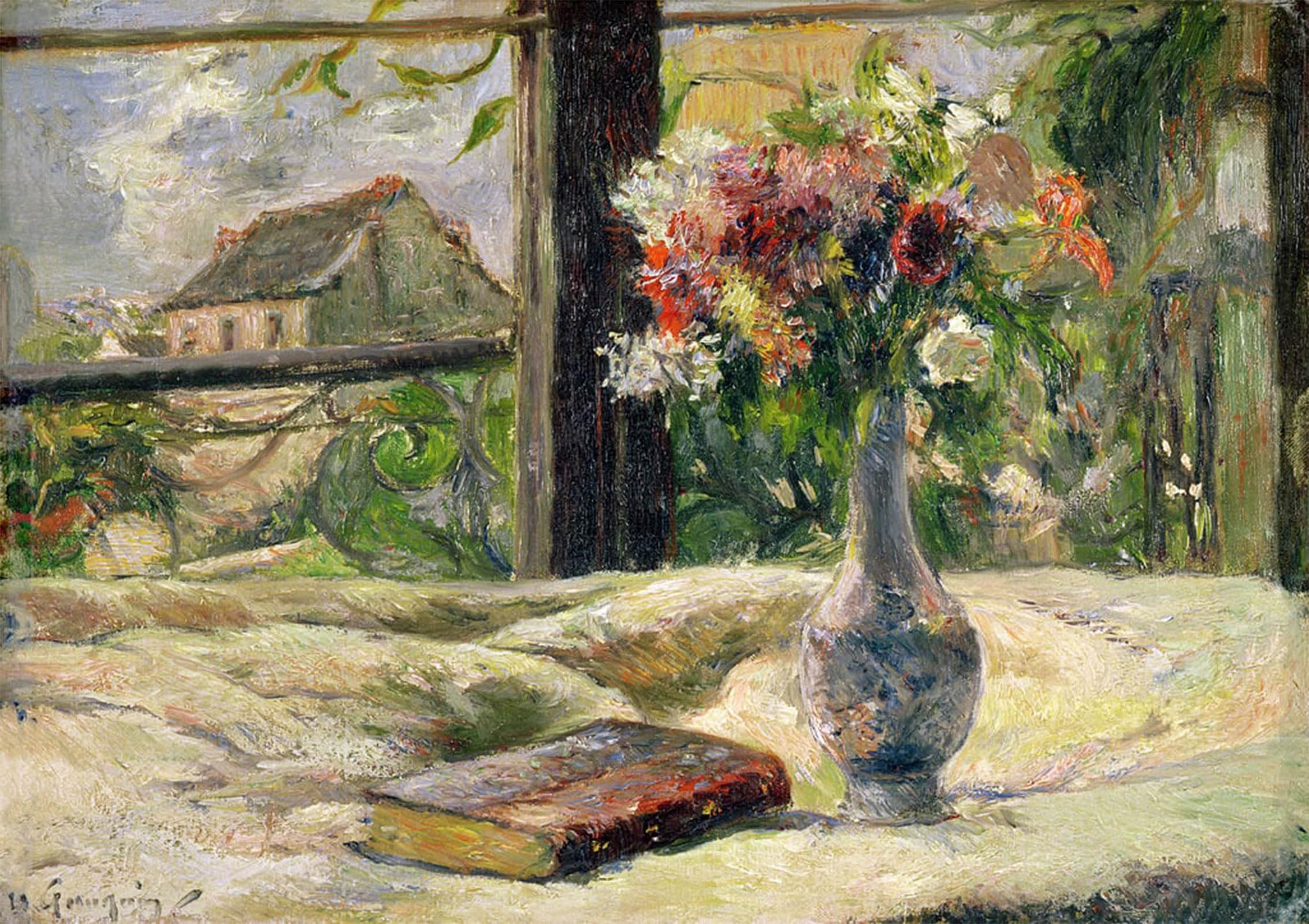 HRJUBWREE Vintage Poster Photo Wall Print Mural Artwork Vase of Flowers by Paul Gauguin Art Prints Painting for Office Decor 60x90cm