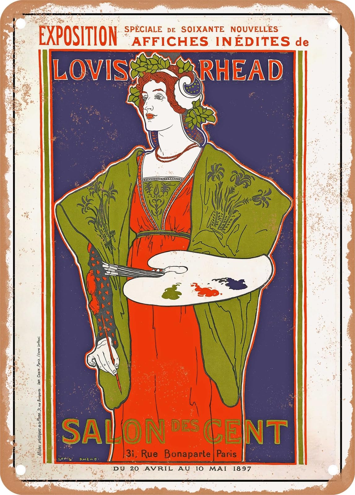METAL SIGN - 1897 Special exhibition, Salon des Cent Vintage Ad home decor
