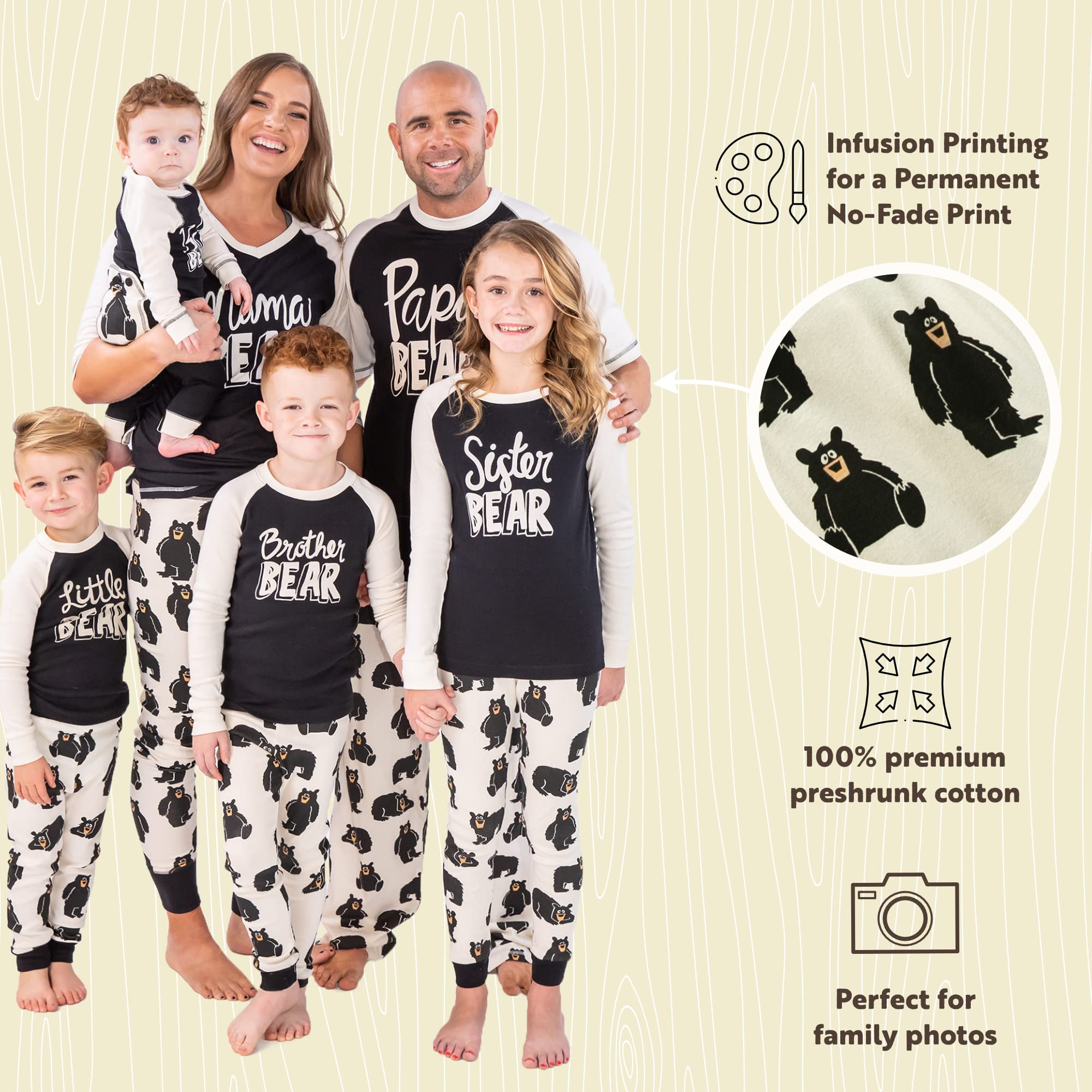 Lazy One - Pigiama in Coordinato per Adulti, Bambini e Cani (Orso della Famiglia) – Uomo Grande
