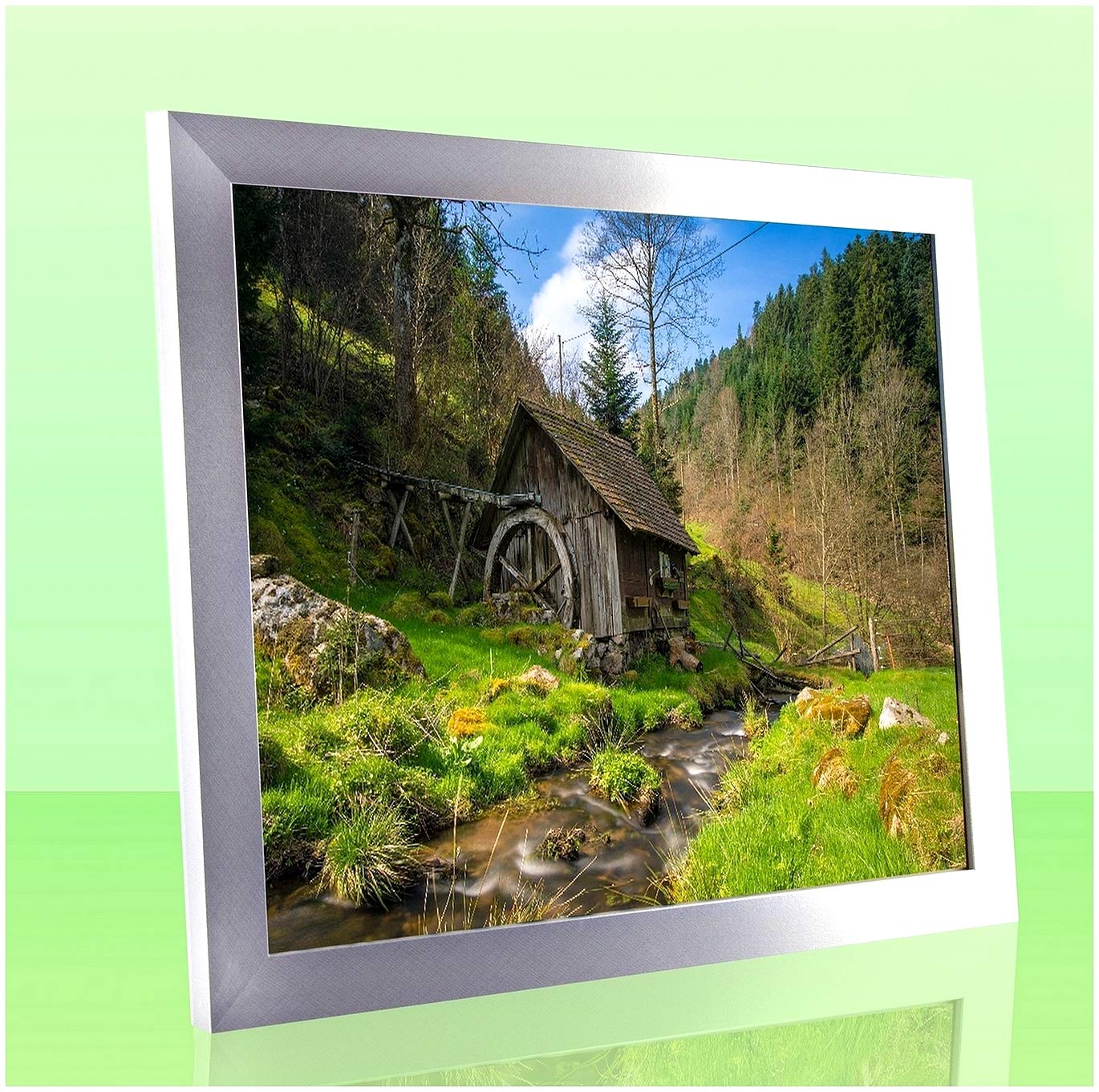 Monzetta Deluxe Cadre photo pour poster 50 x 70 cm en aluminium brossé Décor cm au choix du format 70 x 50 cm RW blanc avant antireflet