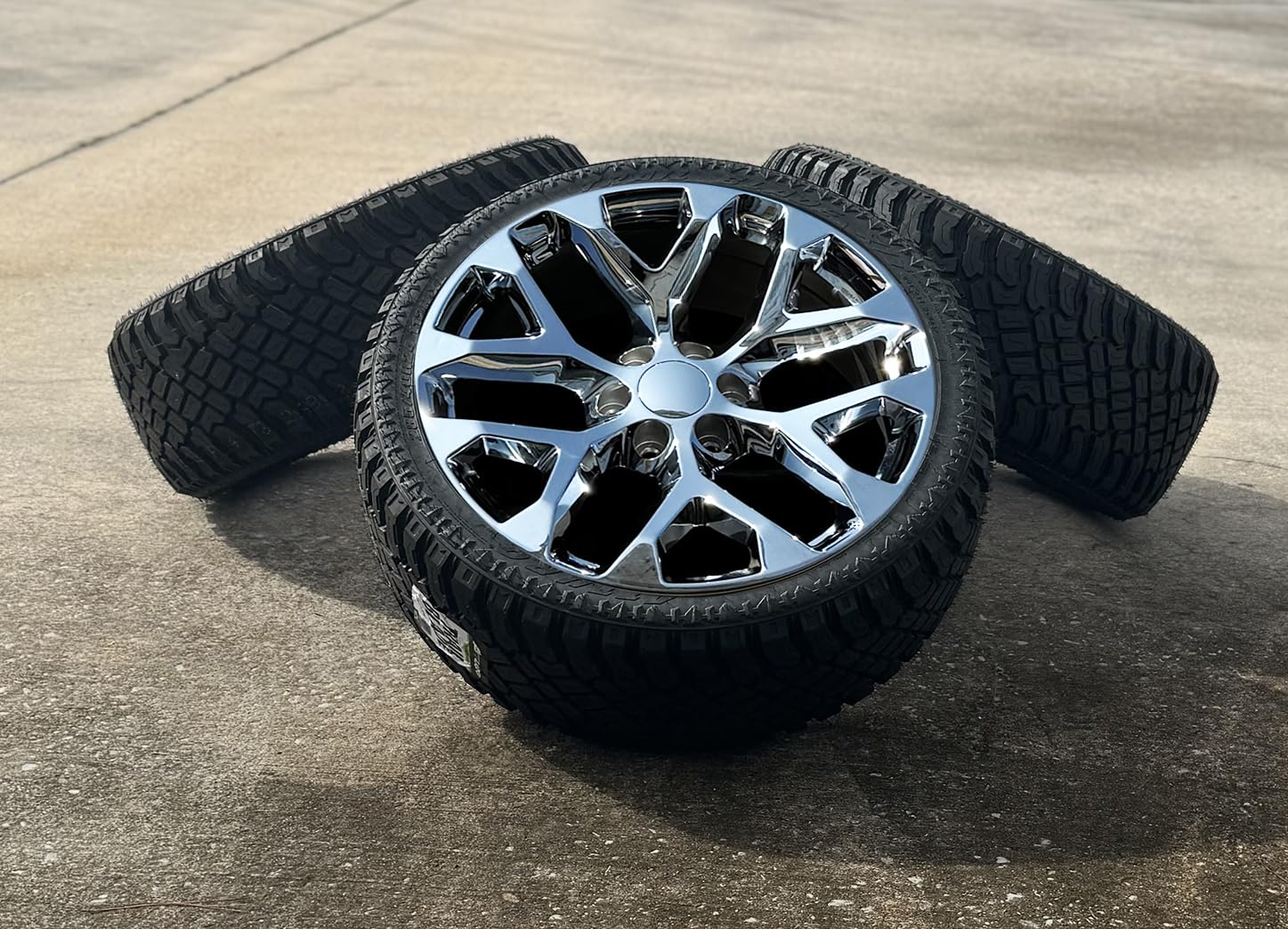 Amazon.com: 24 Inch Chrome Snowflake Rims Replica Wheels with 285 