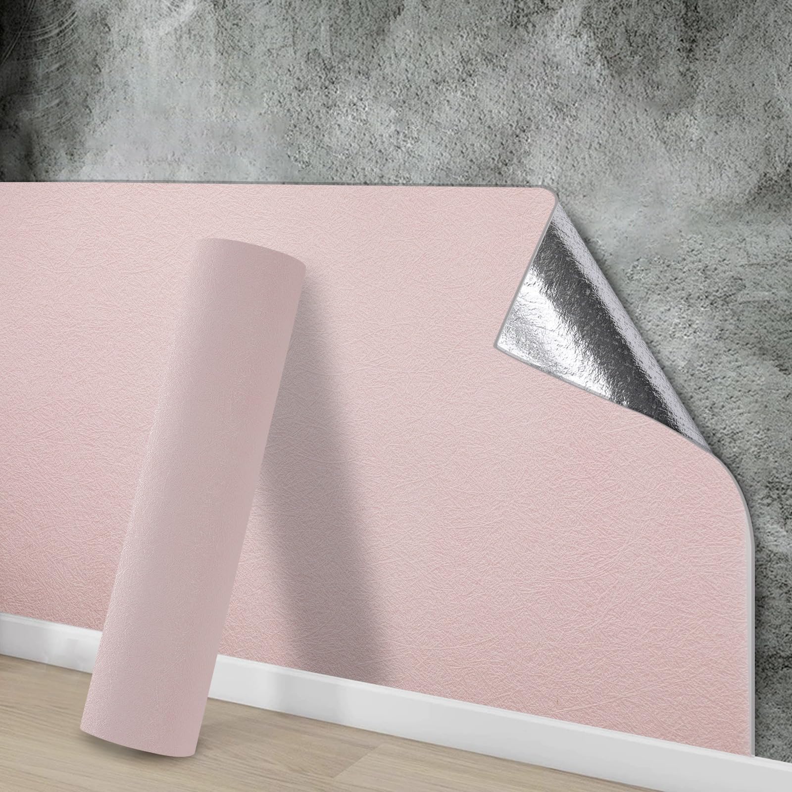 Snewvie Pink Self Adhesive Wallpaper,Thermal Wallpaper Self Adhesive 10 Rolls 50 * 280cm 3mm Thicken Peel and Stick Textured Thermal Insulation Wall Paper for Ceilings Kitchen Bedroom Living Room