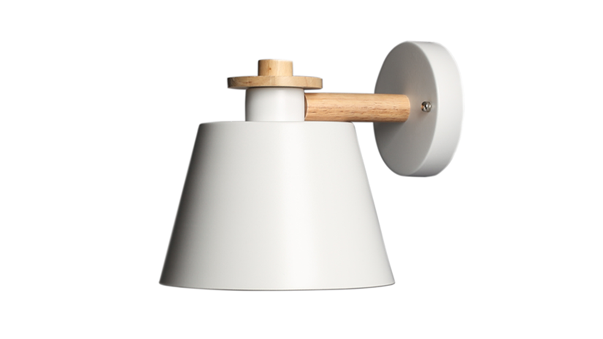 Bedside Wall Sconce Light – Modern Nordic Metal & Wooden Design, E27 Bulb Not Included, White Finish For Bedroom, Living Room, Corridor