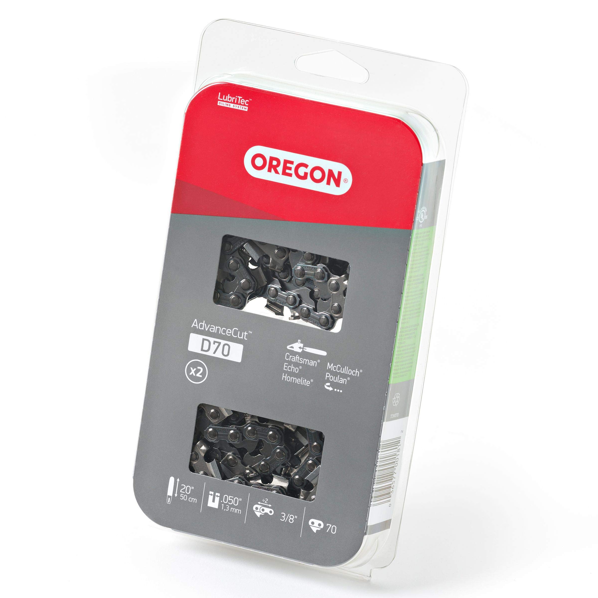 Oregon D70T AdvanceCut Lot de 2 chaînes de tronçonneuse Noir