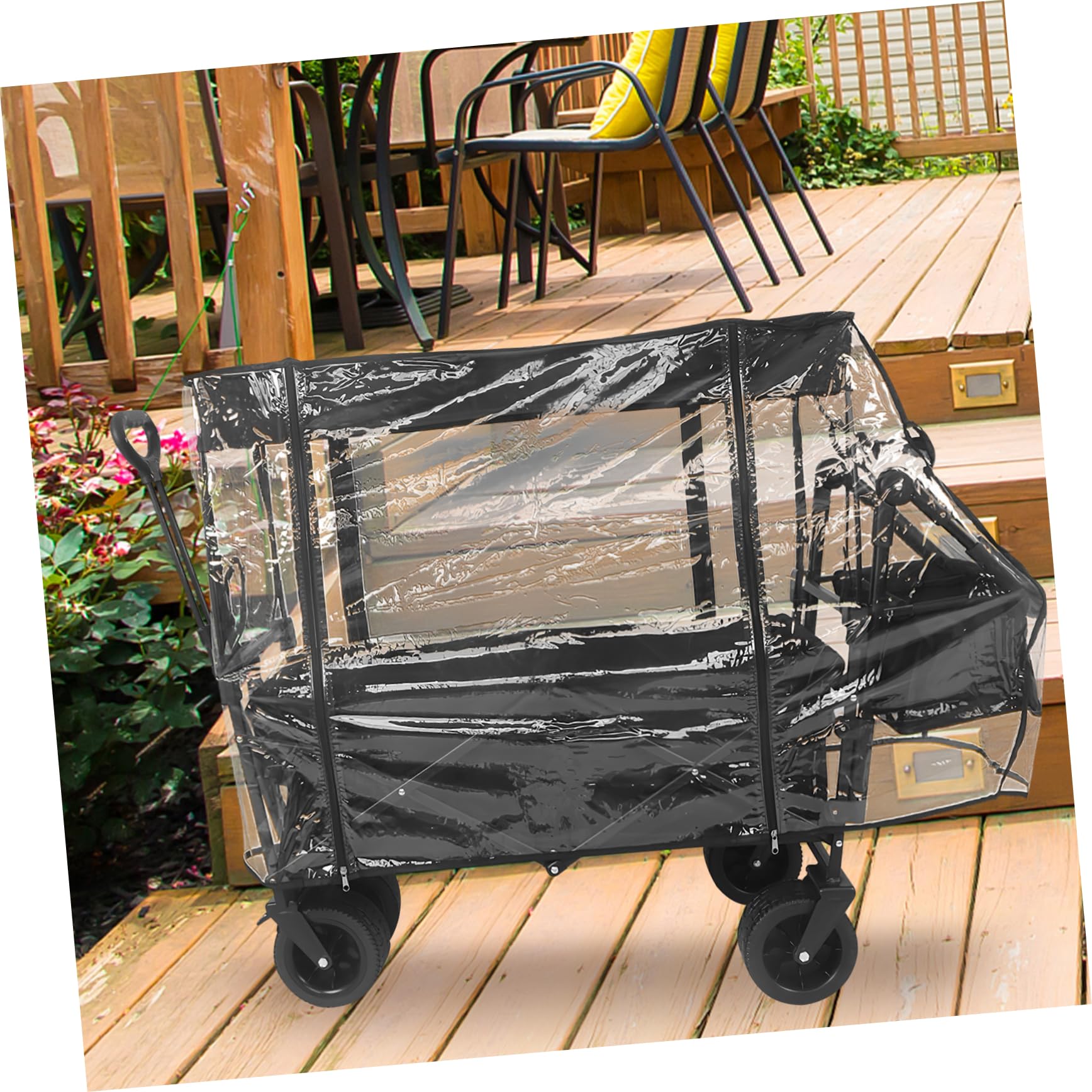 Toyvian Transparenter PVC Regenhülle Regenschutz für Gartenwagen und Handwagen Widerstandsfähig und Schmutzabweisend für Outdoor und Picknick