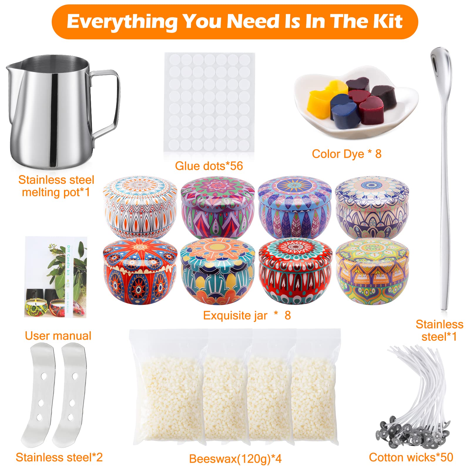 ETUOLIFE Kit de fabrication de bougies, kits de fabrication de bougies pour adultes débutants, cire transparente pour la fabrication de bougies, mèches de bougie, cire gel transparente ETUOLIFE Kit de fabrication de bougies, kits de fabrication de bougies pour adultes débutants, cire transparente pour la fabrication de bougies, mèches de bougie, cire gel transparente