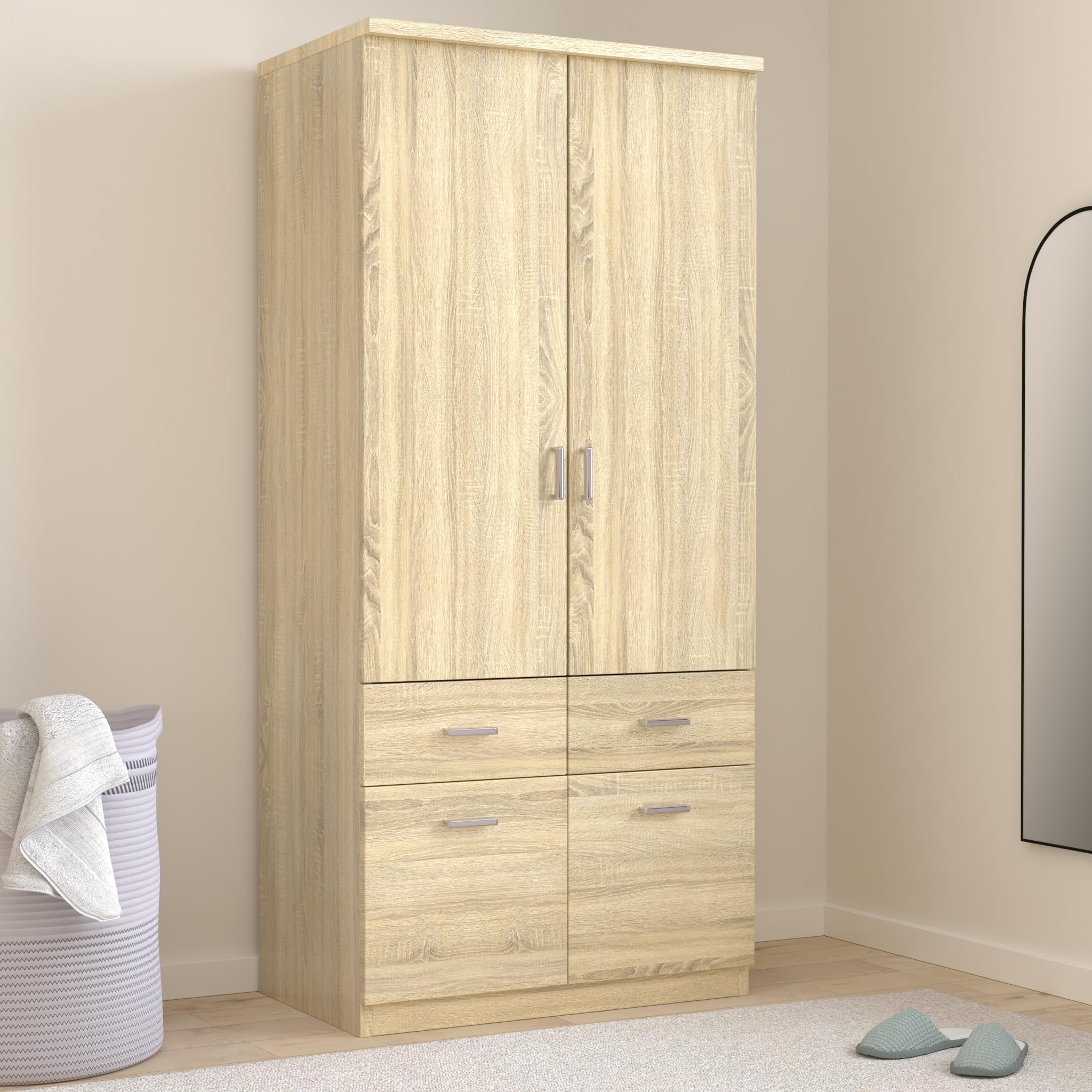 Rauch Möbel Bremen, Kleiderschrank, Farbe Eiche Sonoma, Breite 91 cm