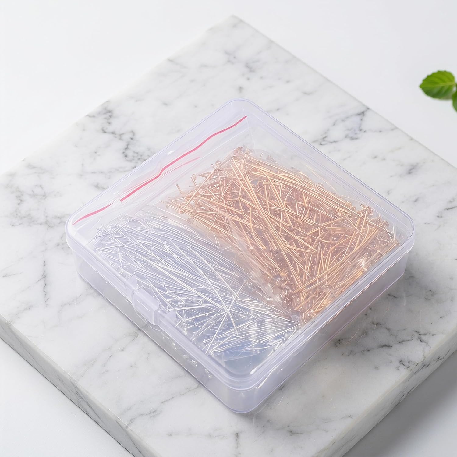 UKCOCO 500pcs Flat Headpins for Jewelry, 2" Stainless Steel Straight Pins