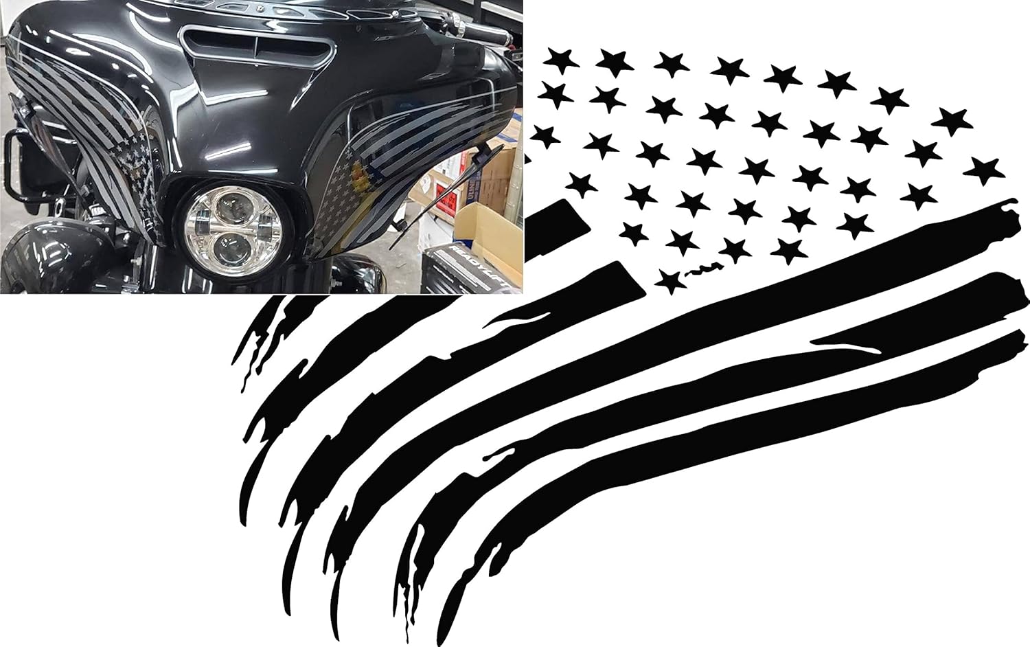Cbcdecals American Flag Bat Wing Fairing Decals custom