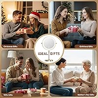 Vista 7 de Espejo de maquillaje iluminado, espejo de tocador de doble cara con aumento magnificable recargable de 5000 mAh con 3 colores, 1x/20x, rotación