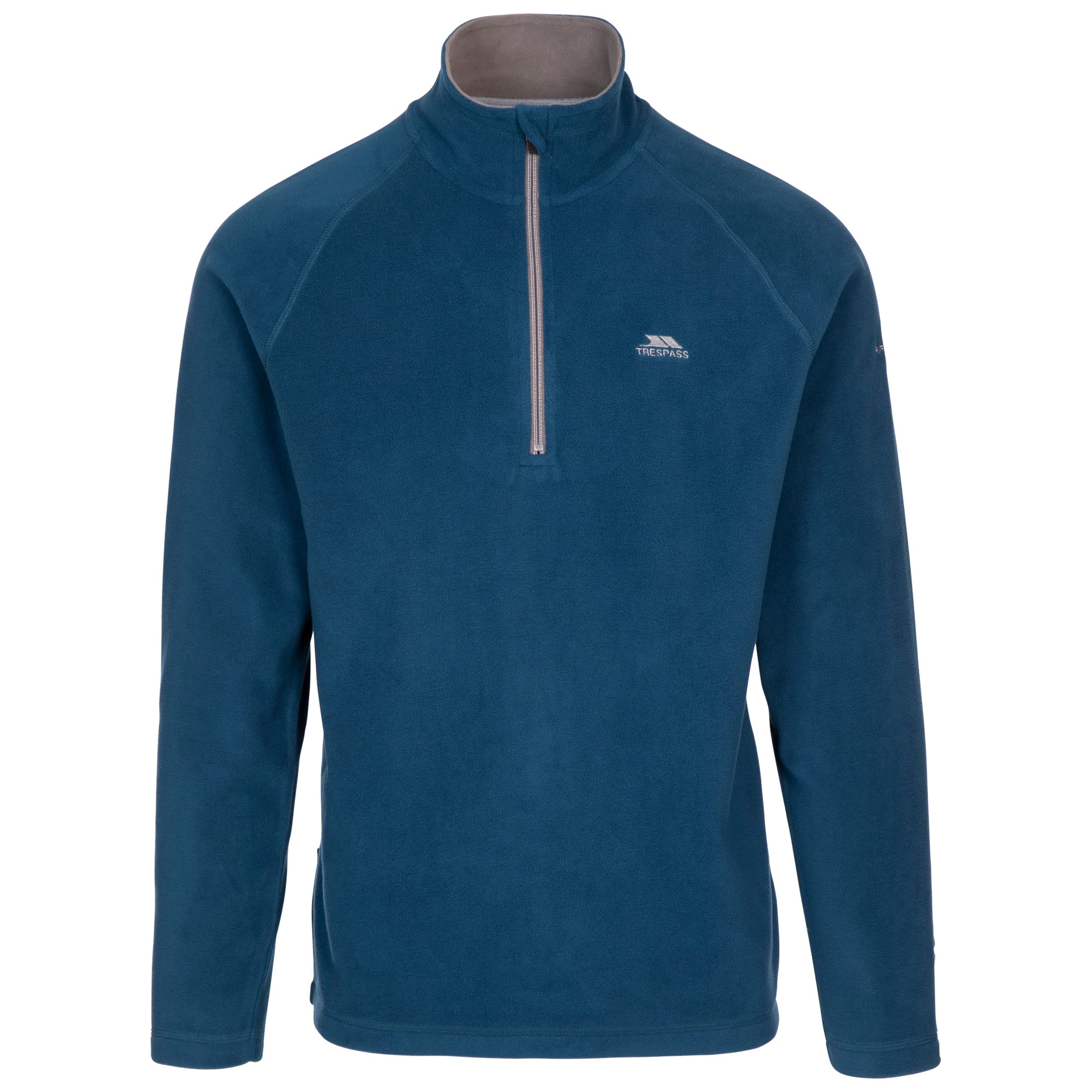 Trespass Mens Casual Fleece Top Blackford - Anti Pilling, 1/2 Zip Neck, Contrast Inner Collar, Contrast Neck Tape, Knitted, 100% Polyester