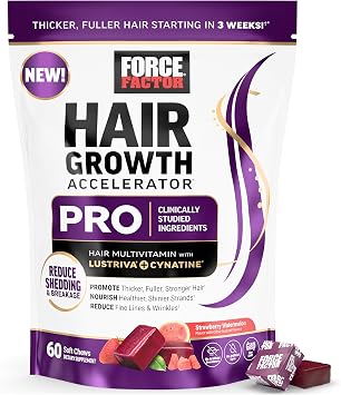 Force Factor Hair Growth Accelerator Pro Soft Chews with Lustriva