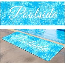 Poolside Rubber Drainage Mat, 17.3" x 47.2" Non-Slip Heat Resistant Outdoormat, Durable Quick Drain Pool Deck Mat for Patio, Bathroom, Garden, Indoor & Outdoor Use