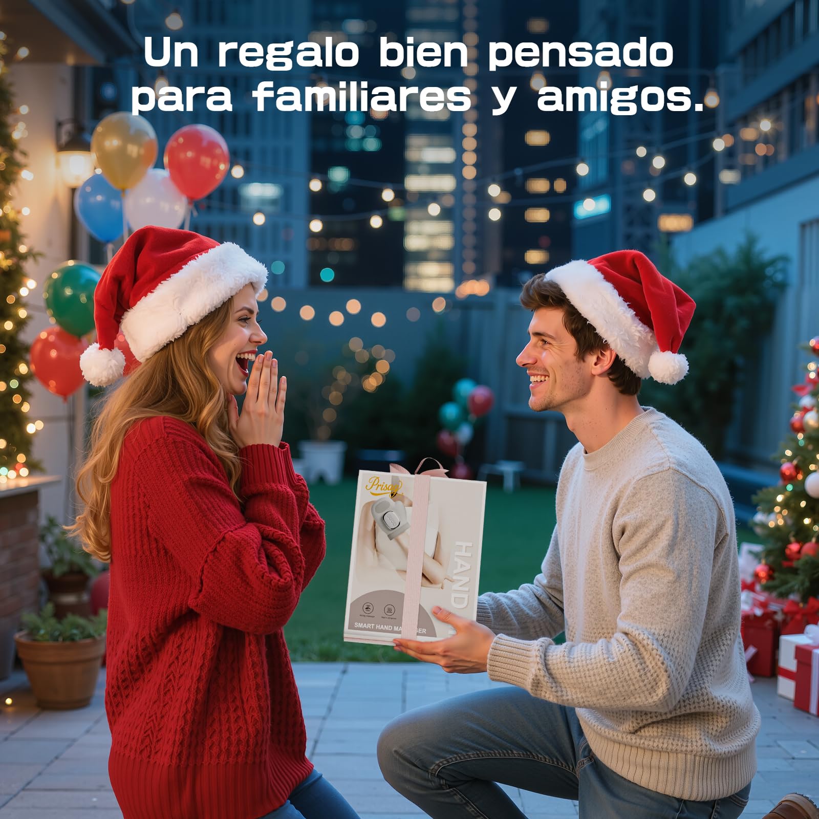 Masajeador de Manos Eléctricos Inalámbrico con Calor y Compresión, Masaje Dedos, Muñecas y Palma, 3 Modos 5 Niveles, Regalo para Hombres y Mujeres, Relaja las Manos
