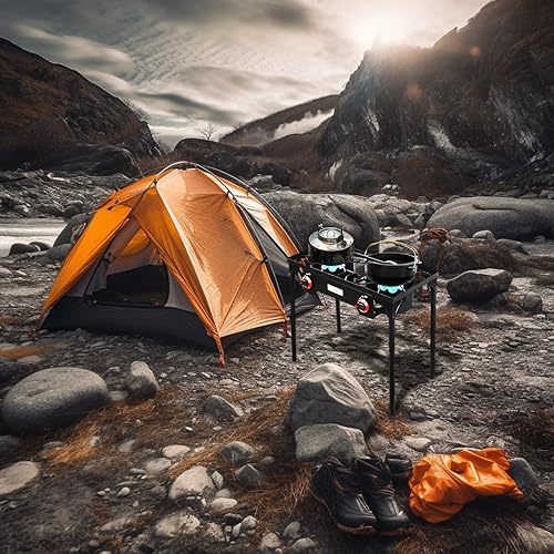 Miniatura 7 de Vivicreate Gas propano 20 PSIG regulador de alta presión al aire libre camping campamento jardín barbacoa parrilla estufa quemador